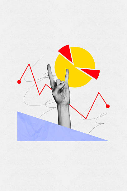istock Creative banner collage of human hand make horn symbol on white background with charts 2208086282
