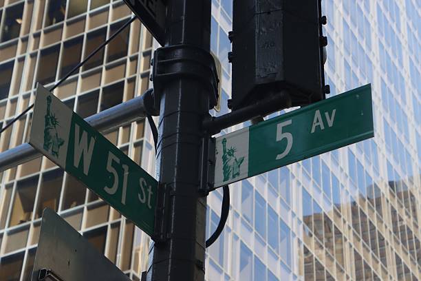 istock Intersection of W 51st St and 5th Ave in NYC 2208091576