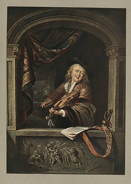 istock Self portrait by Gerrit Dou, Man playing the violin, 17th Century Dutch art 2208093576