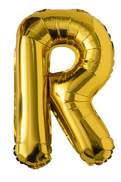 istock Gold Foil Letter R Balloon isolated 2208094318