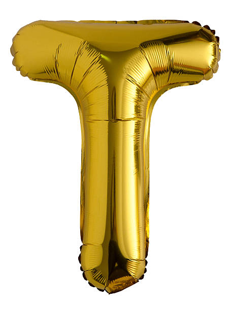 istock Gold Foil Letter T Balloon isolated 2208094365
