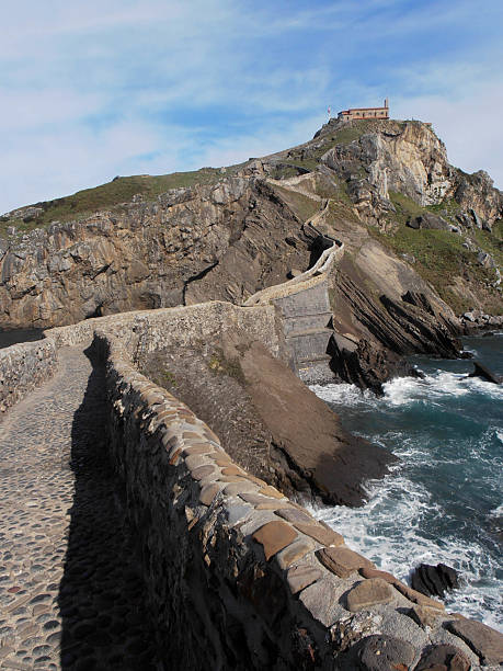 istock Gaztelugatxe stone bridge leading to the hermitage 2208103777