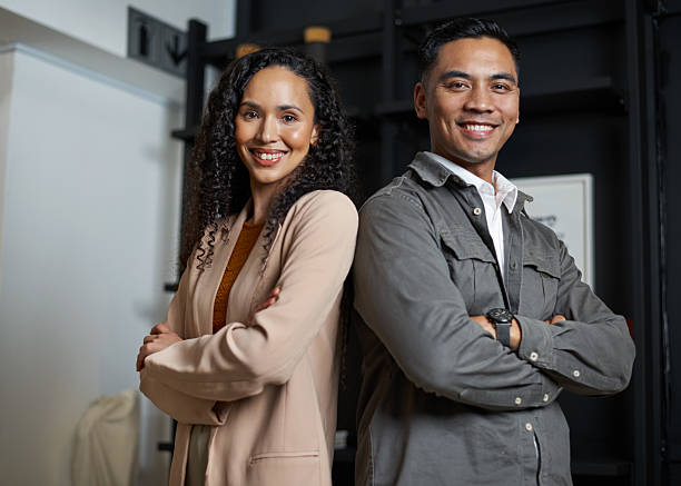 istock Professional Business Partners Smiling Confidently in a Modern Office Setting 2208107433