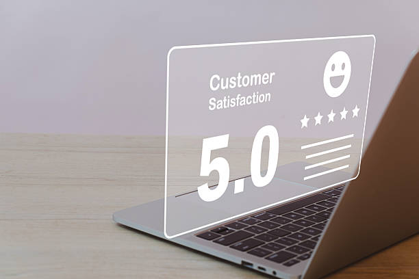 Customer Satisfaction and Five Star Reviews concept.