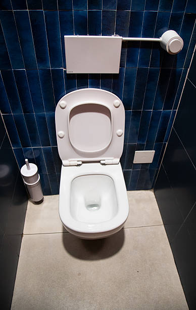 istock Italian Restaurant Bathroom with Toilet and Tiled Interior 2208109812