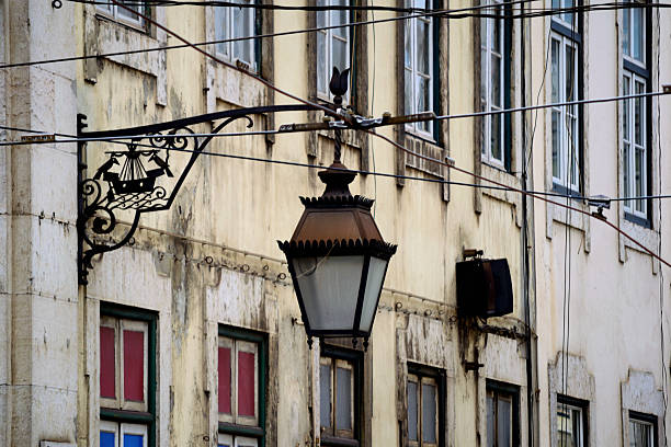 An old street lamp in Lisbon