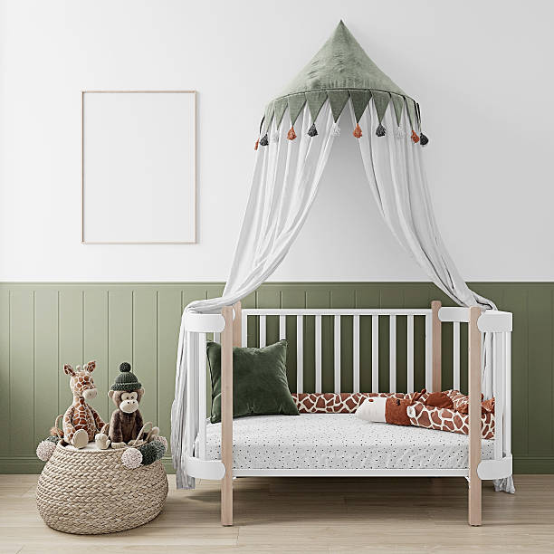 istock 3d render Baby Room Mockup, Frame Mockup, Set of 3 Frames, Poster Mockups, Interior, 3d, 3d model, 3d render. 2208115612