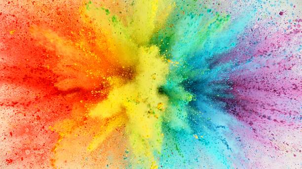 istock Coloured Powder Explosions, Holi Smoke Colours. 2208115793