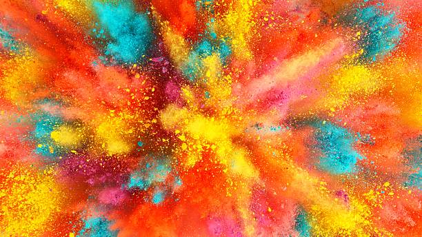 istock Coloured Powder Explosions, Holi Smoke Colours. 2208115846