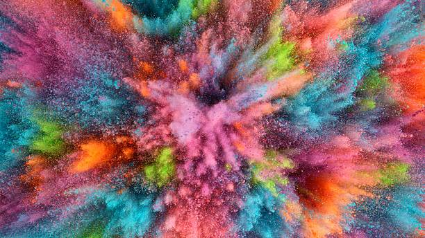istock Coloured Powder Explosions, Holi Smoke Colours. 2208115939