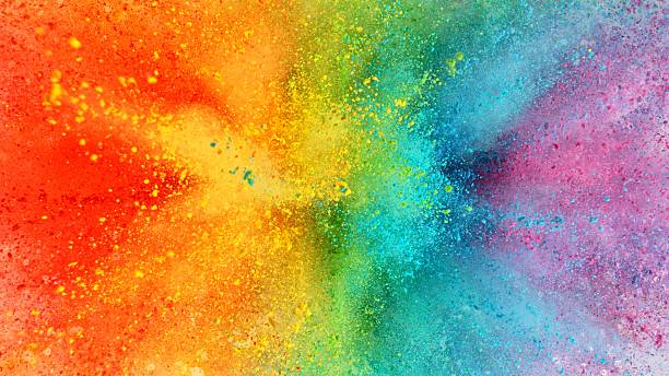istock Coloured Powder Explosions, Holi Smoke Colours. 2208116617