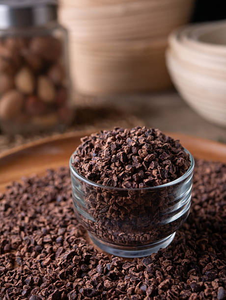 istock close up Organic Cacao nibs or Cacao chips. 2208120009