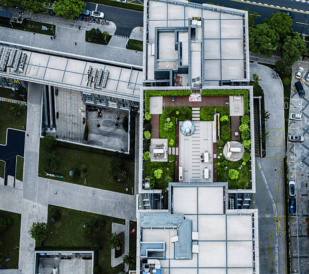 istock Aerial View of Green Rooftops 2208124294
