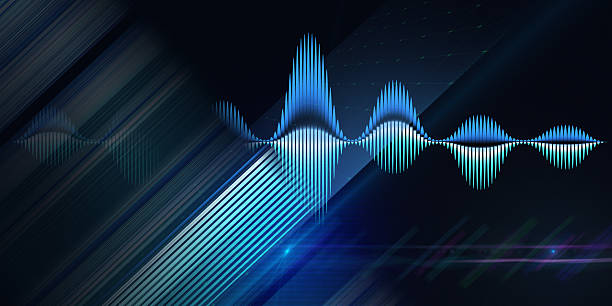 istock Abstract background with color sound wave from lines on dark blue. Technology sound wave. For music wave poster design. 2208127102