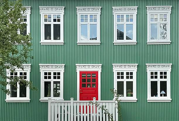 Colorful tin house in Reykjavik