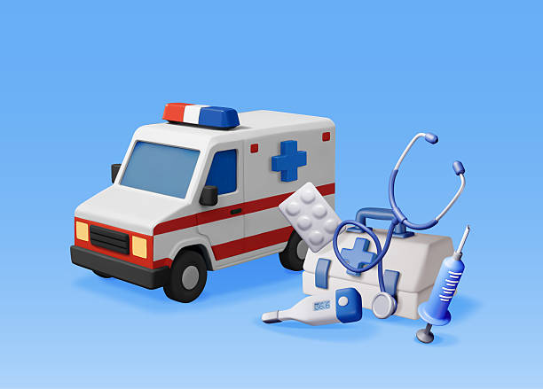 istock 3D ambulance car with medical equipment 2208132627