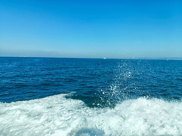 istock The waves stirred up by the boat 2208136295