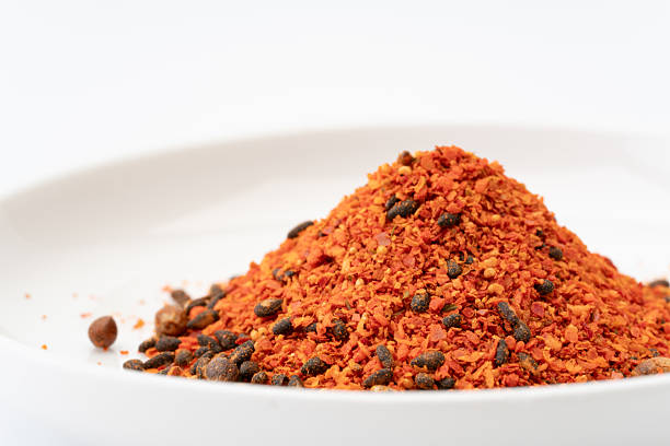 Close up of shichimi togarashi
