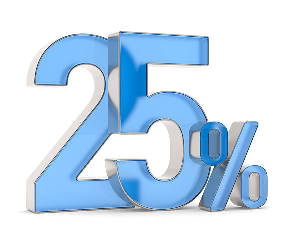 istock twenty five percent on white background. Isolated 3D illustration 2208142587