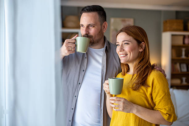 istock Couple enjoying morning coffee 2208143126