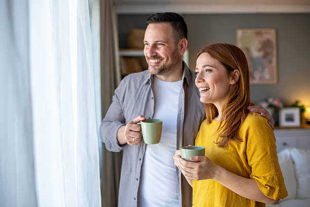 istock Couple enjoying morning coffee 2208143200
