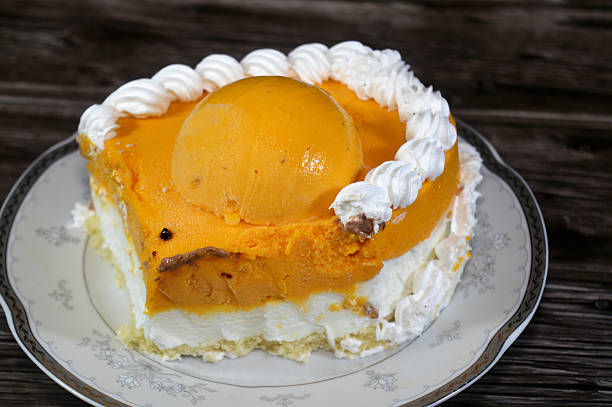 istock Ice cream cake of assorted and various flavors with a sponge cake layer within ice cream and whipped cream 2208144997