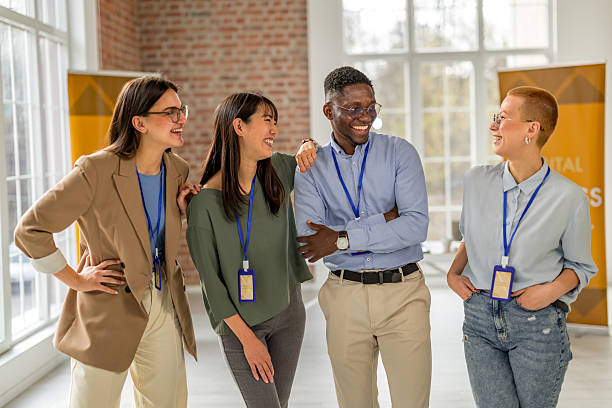 istock Networking and collaboration at a dynamic business conference in a convention center 2208146154