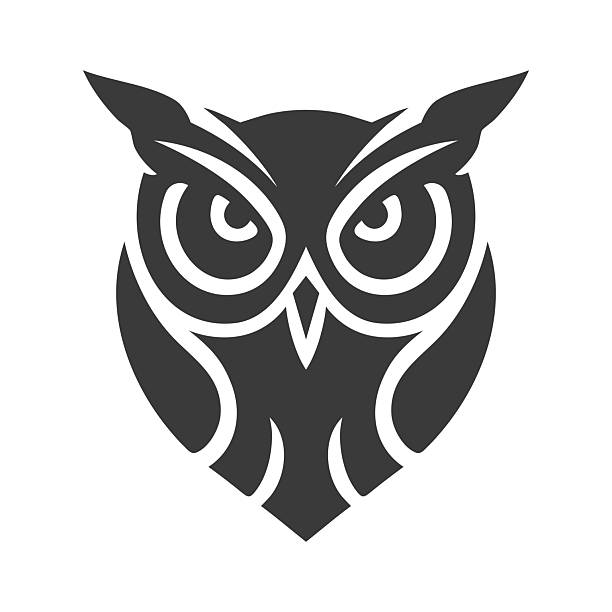 The logo is a stylized owl in a minimalist style, in shades of gray. It is presented in vector format, with stroke editing capability.