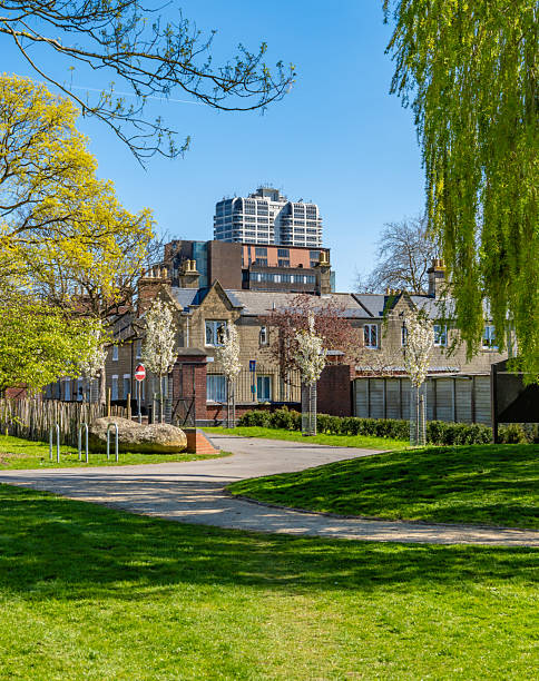 istock Old and new buildings from The Park in Swindon 2208148564