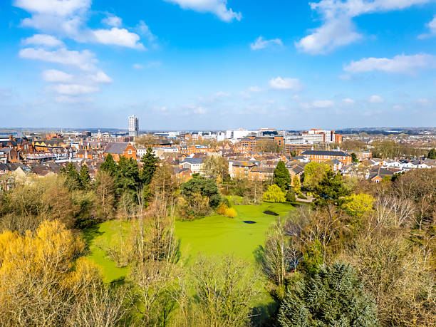 istock Aerial view over Queens Park with Swindon centre beyond 2208148802