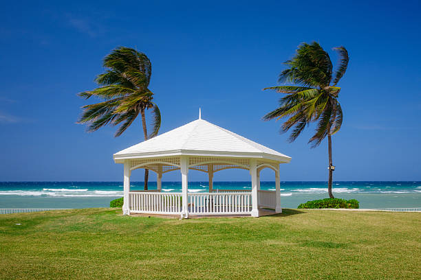 Gazebo in botanical garden.
