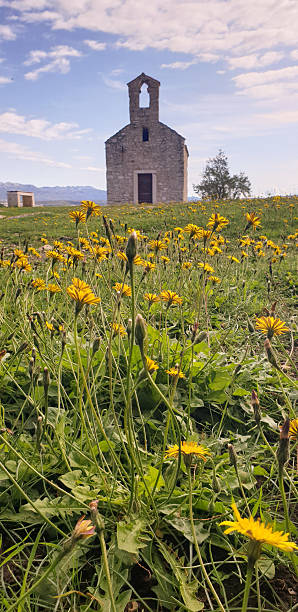 istock Chapel on small island in Posedarje, Croatia 2208155205