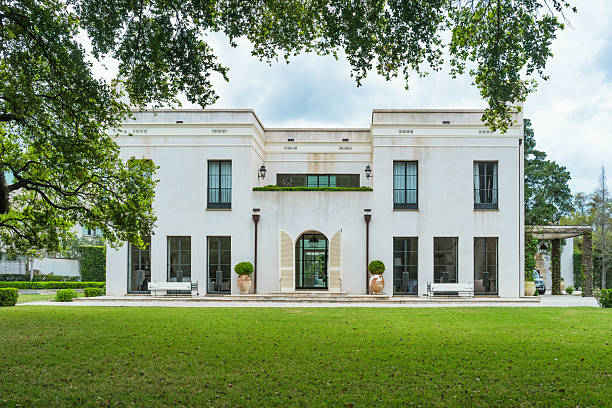 Luxury house in Houston Texas USA on a cloudy day.