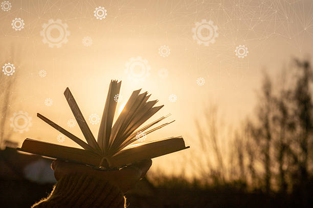 Concepts of the enlightening power of knowledge. Knowledge is light.
