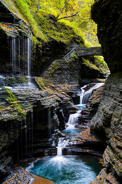 Rainbow Falls, Watkins Glen State Park, Finger Lakes, New York State, USA