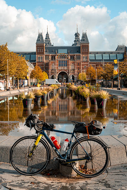 istock Bicycles parked by canal and old buildings 2208171620