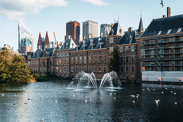 istock The Hague buildings and pond 2208171729