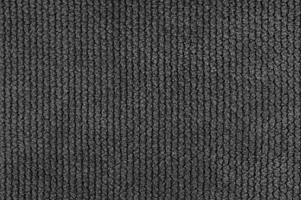 istock Texture of velour jacquard black fabric close up, macro. Cloth structure, textile background 2208173936