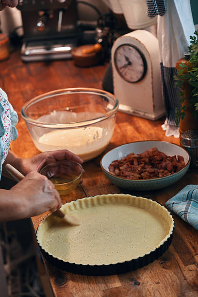istock Preparing French Quiche Lorraine with Bacon 2208174540