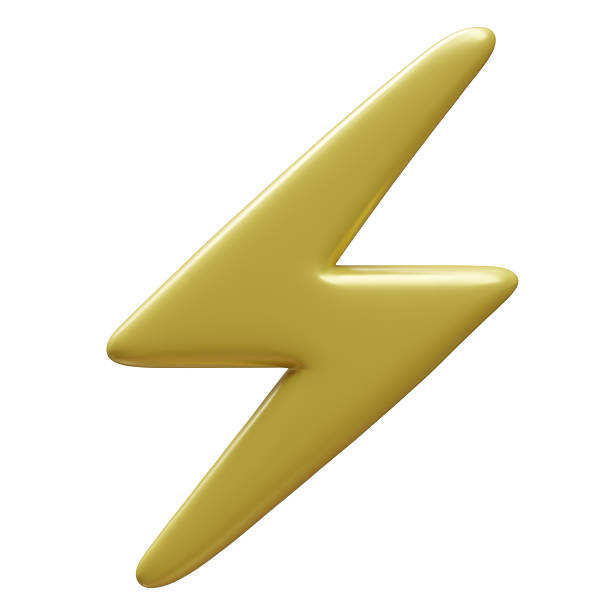 istock Thunder, energy icon golden color isolated on white 2208179846