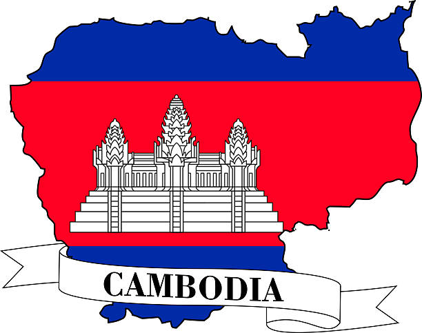 3drose Gartenflagge Kambodscha – 12x18 Zoll, Polyester, Einseitig Bedruckt Mit Angkor Wat Motiv