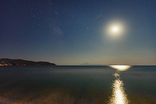 Beautiful moonlight over the sea
