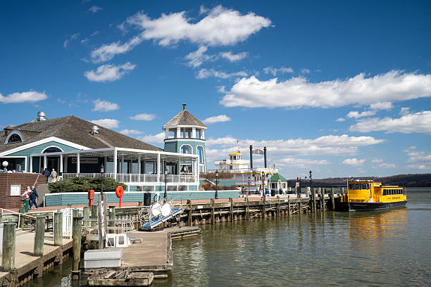 Alexandria, USA - March 8, 2025. Waterfront pier in Alexandria, Virginia, USA