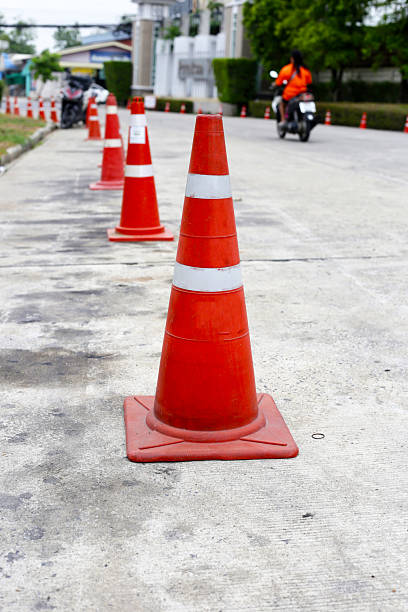 istock Traffic road cones on street 2208195056