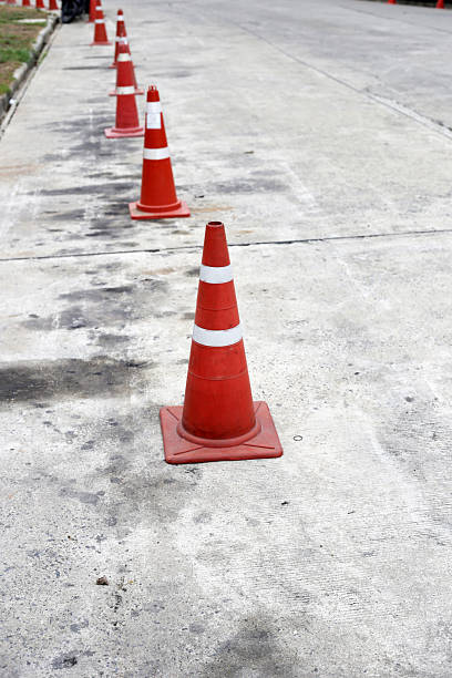istock Traffic road cones on street 2208195190