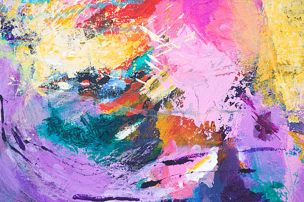 istock Abstract colorful multicolored painting - art on canvas 2208200335
