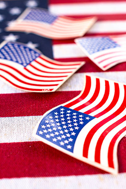 istock Stickers on American flag 2208201405