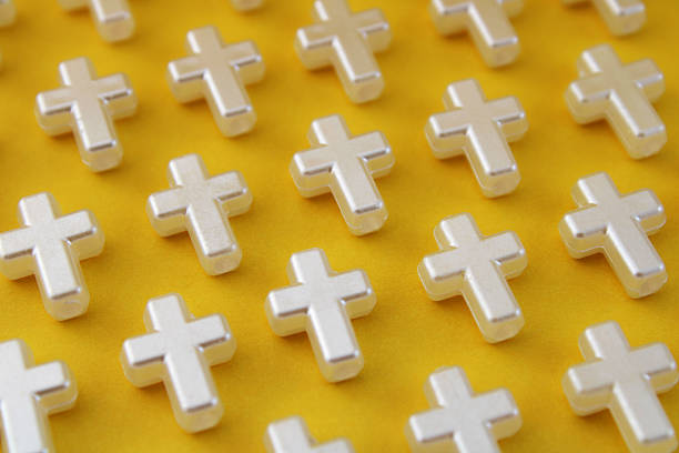 istock Rows of pearly white crosses 2208209204