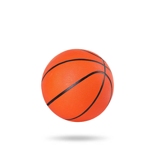 istock One basketball ball in air on white background 2208217199