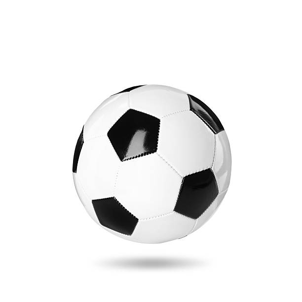 istock One soccer ball in air on white background 2208217225